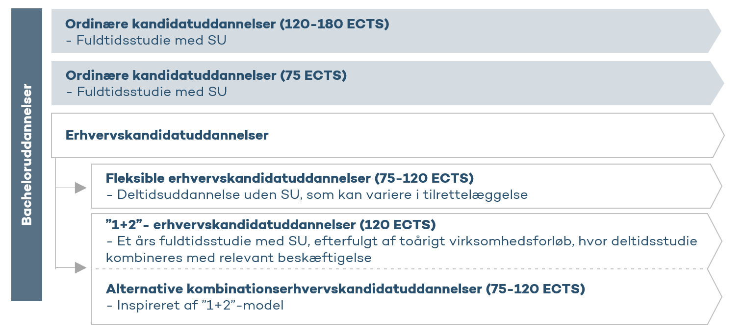 Uddannelsestyper i fremtidens kandidatlandskab Opbygningen af de nye kandidatuddannelser fra 2025